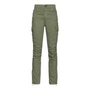 Pinko Högmidjade Skinny-fit Cargo Bikerbyxor Green, Dam