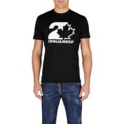 Dsquared2 Svart Trevol2 T-Shirt i Bomull Black, Herr