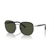 Persol Black/Green Sunglasses Black, Unisex