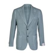 L.b.m. 1911 Herr Slim Fit Bomull och Ramie Blazer Blue, Herr