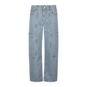 Gcds Straight Jeans Blue, Dam