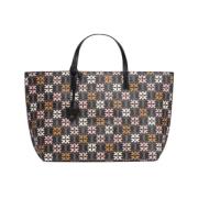 Pinko Stor Shopper Väska med Love Birds Monogram Multicolor, Unisex