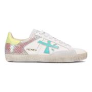 Premiata Python-effekt Läder Sneakers med Mocka Insatser Multicolor, D...