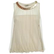 Valentino Vintage Pre-owned Mesh toppar Beige, Dam