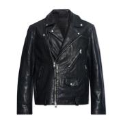 AllSaints Warner läderjacka Black, Herr