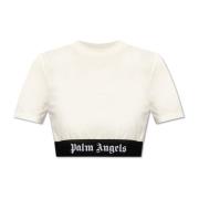 Palm Angels Beskuren topp Beige, Dam