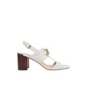 Tod's Elfenben Läder Kedja Sandaler White, Dam