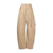 Darkpark Wide Trousers Beige, Dam