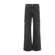 Agolde Spider Minka Cargo Jeans Black, Dam