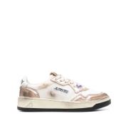 Autry Vit Rosa Vintage Låga Sneakers Multicolor, Dam