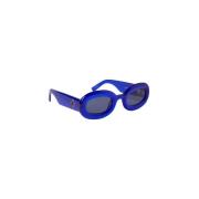 Marcelo Burlon Modernt Ovalt Solglasögon i Tre Färger Blue, Unisex
