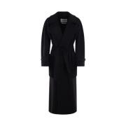 Max Mara Svart Cashmere Shearling Kappa Black, Dam