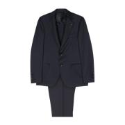 Lardini Single Breasted Suits Blue, Herr