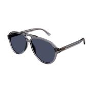 Gucci Unisex Aviator Solglasögon i Grå Transparent Gray, Unisex