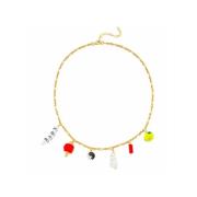 Maison Irem Förtrollande Guldpläterat Hänge Halsband Multicolor, Dam