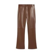 Max Mara Läder-look Byxor med Marockansk-stil Sömn Brown, Dam