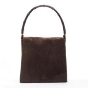 Gucci Vintage Begagnad Brun Mocka Gucci Bambu Brown, Dam