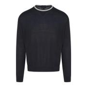 Emporio Armani Round-neck Knitwear Blue, Herr