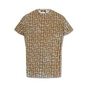 Balmain Monogram Print T-shirt Multicolor, Herr