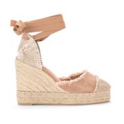 Castañer Naturlig Kil Sandal Catalina i Linne Beige, Dam