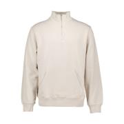 Olaf Hussein Beige Block Zip Mock Sweater Beige, Herr