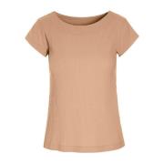 Bitte Kai Rand Feminine Globe Rib T-Shirt Top Brown, Dam