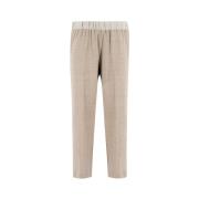 Le Tricot Perugia Straight Trousers Beige, Dam