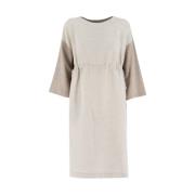 Le Tricot Perugia Midi Dresses Beige, Dam