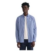 Gant Poplin Gingham Skjorta Blue, Herr