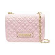 Love Moschino Quiltad PU Axelväska Pink, Dam