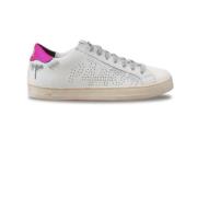 P448 Vita Sneakers med Ljus Fuchsia Häl Multicolor, Dam