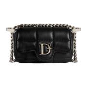 Dsquared2 Svart Läder Studded Magnetväska Black, Dam