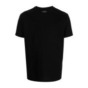 Emporio Armani Svart Bomull Logo Print T-shirt Black, Herr