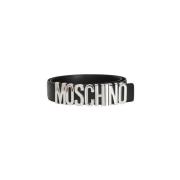 Moschino Svart bälte med logobokstäver Black, Herr