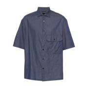 Emporio Armani Short Sleeve Shirts Blue, Herr