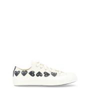 Comme des Garçons Play Beige Sneaker med Svarta Hjärtan White, Herr