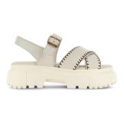 Hogan Flat Sandals Beige, Dam