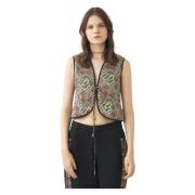 Antik Batik Vest Zena Green, Dam