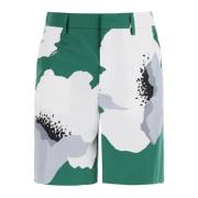 Valentino Garavani Blomporträtt Tryck Poplin Bermuda Shorts Multicolor...