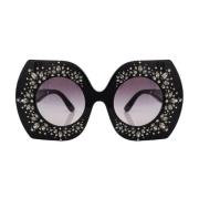 Dolce & Gabbana Kristallprydda solglasögon Black, Dam