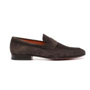 Santoni Straight Trousers Brown, Herr