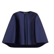 Alberta Ferretti Blå Cape Stil Silkejacka Blue, Dam