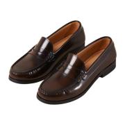 Alohas Rivet Borstad Kaffebrun Läder Loafers Brown, Dam