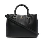 Ralph Lauren Svart Casual Medium Satchel Väska Black, Dam