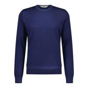 Gran Sasso Round-neck Knitwear Blue, Herr