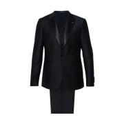 Tagliatore Single Breasted Suits Blue, Herr