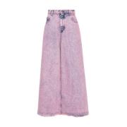 Marni Rosa Denim Wide Leg Jeans Pink, Dam