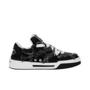 Dolce & Gabbana Herr New Roma Denim Svart Frans Sneakers Multicolor, H...