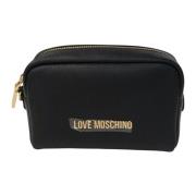 Love Moschino Svart Logotyp Dragkedja Tote Väska Black, Dam