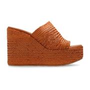 Casadei Twiga wedge slides Brown, Dam